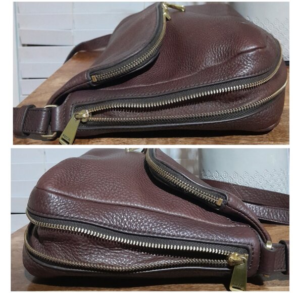 Pebbled Leather Fossil Preston Bag Shoulder Crossbody SMALL FLAW - Picture 9 of 15